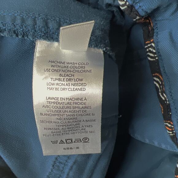 Anthropologie Ellie Embroidered High-Waisted Paperbag Utility Pants Teal Size 0 - Picture 11 of 11